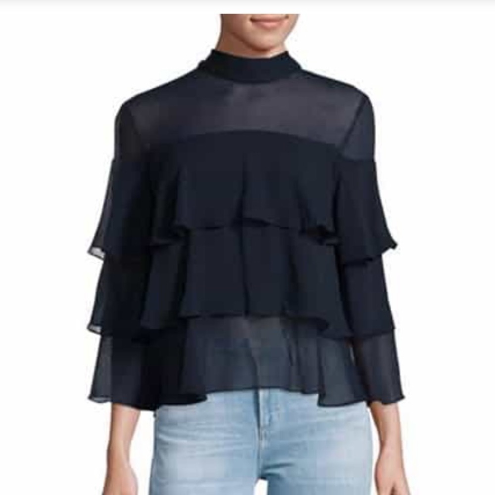 Zara layered 3/4 sleeve blouse